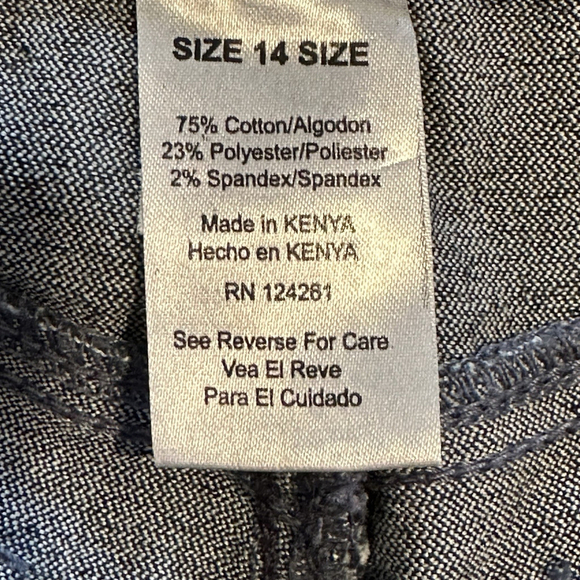 Fade to Blue Premium Cuffed Capri Denim Jeans Womens 14 Blue Zip Pockets - Picture 6 of 15